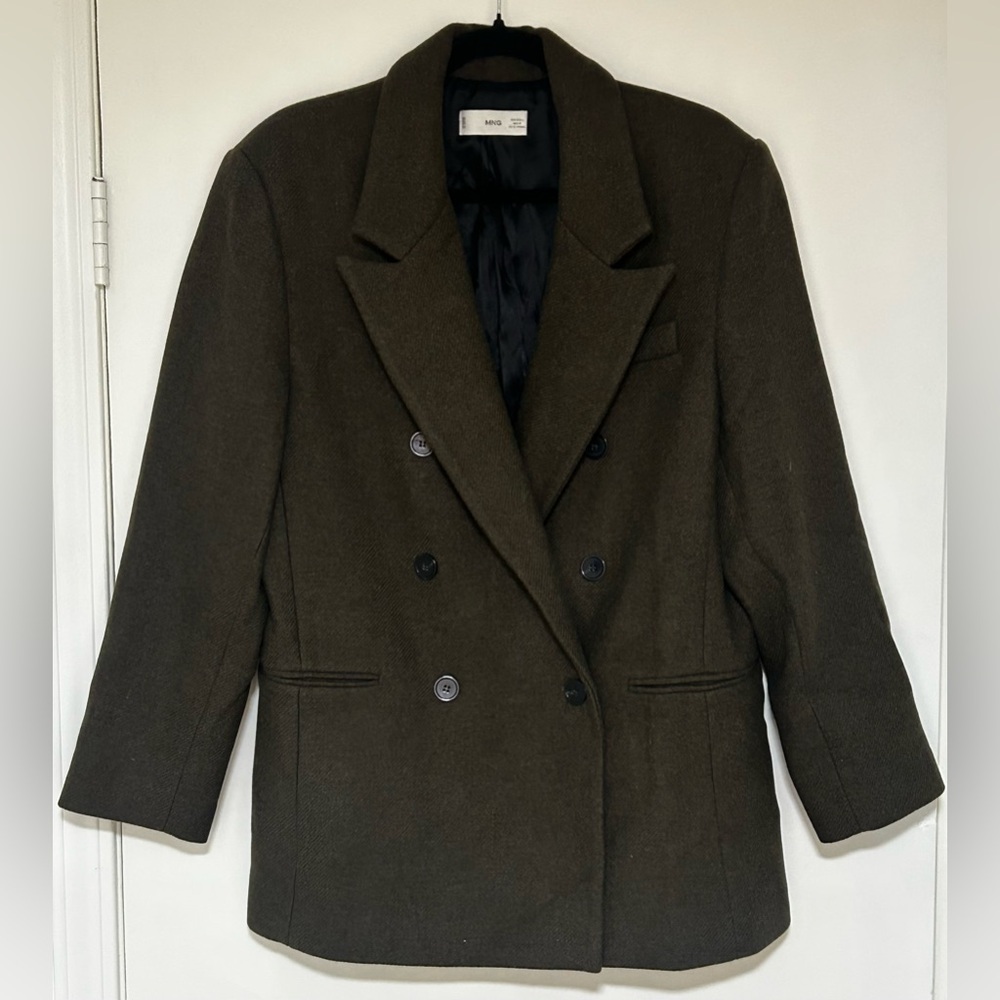 Men’s Mango Wool Blend Brown Coat Size Large